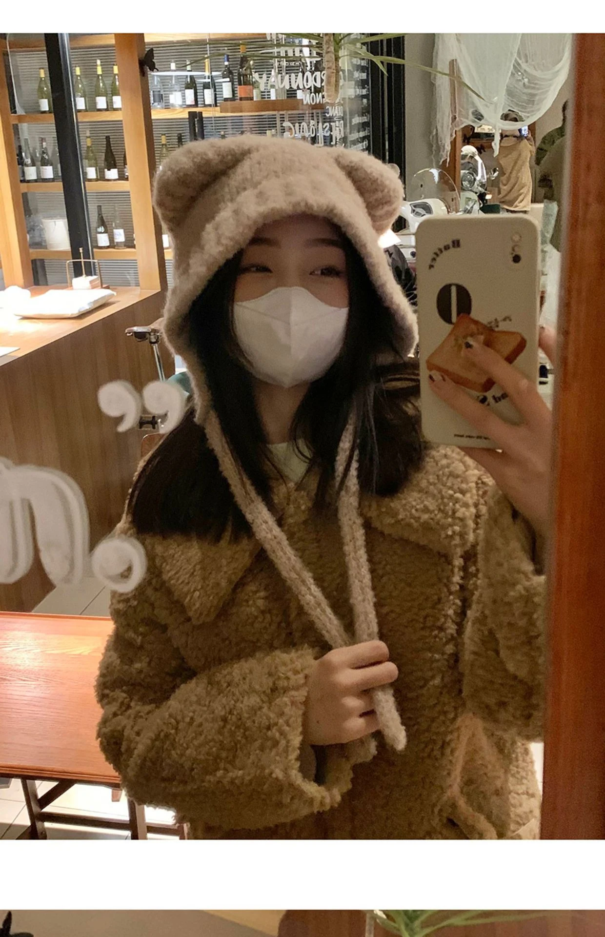Lace-up Knitted Bear with Ears Wild Warm Hat Cartoon Cute Sweet Woolen Cap. Stay cozy and adorable all winter long. Perf — photo 12