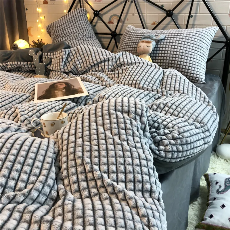 Temperament Dark Gray Cut Velvet Four Piece Set. Add luxury and comfort to your home with this soft touch, elegant and s — photo 4