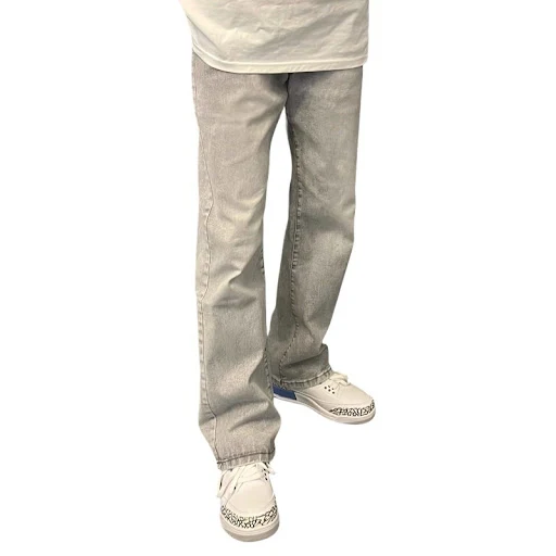 Title 6, Jeans masculinas casuais juvenis de perna reta,...