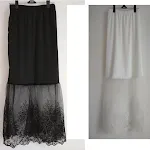 Saia longa de tela de renda. Sofisticação e leveza para mulheres. Perfeita para um visual elegante e confortável. Saia longa com caimento impecável. — foto 3