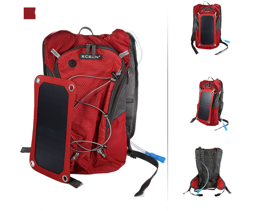 Mochila esportiva solar para montar ao ar livre, masculina e feminina, leve, com carregamento solar, ideal para esportes e atividades na natureza. — foto 1