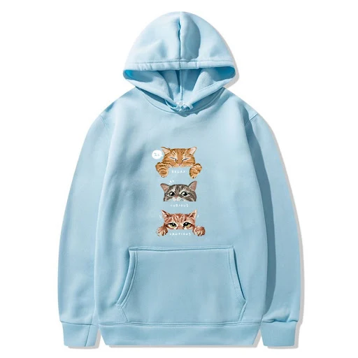 Title 8, Moletom com capuz e estampa de gato para mulher...