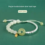 Pulseira de fivela de segurança de jade Hetian tecido, proteção e sorte. Um amuleto elegante para bem-estar diário e segurança. — foto 10