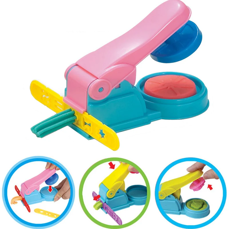 Conjunto de 7 peças de máquina de macarrão de massinha de modelar 3D colorida, ferramenta de argila, diversão e criatividade infantil. — foto 6