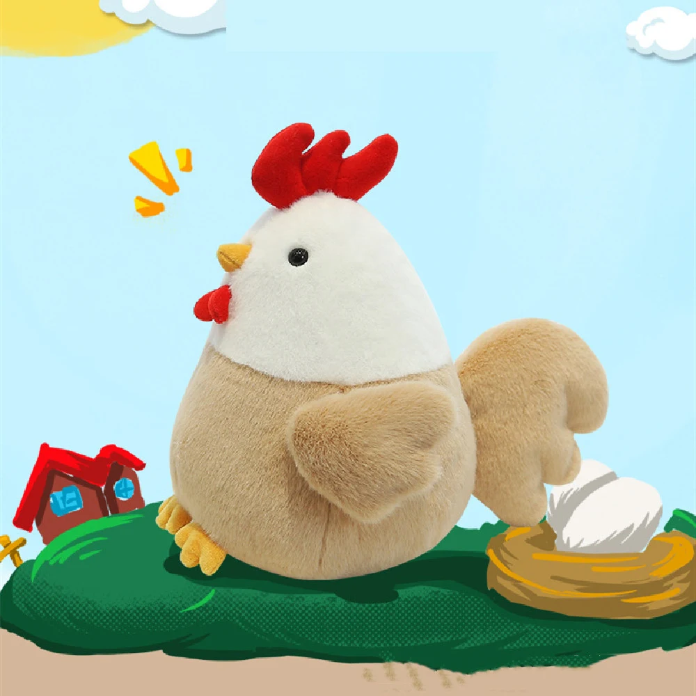 Boneca de galinha de pelúcia fofa, ragdoll macia e adorável. Um brinquedo de pelúcia macio e aconchegante, o presente ideal para crianças e adultos. — foto 6