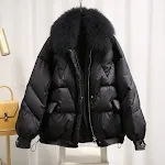 Black Black Fur Collar