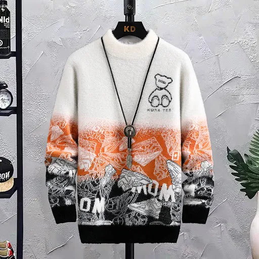 Title 6, Felpa da uomo girocollo patchwork hip hop, stil...