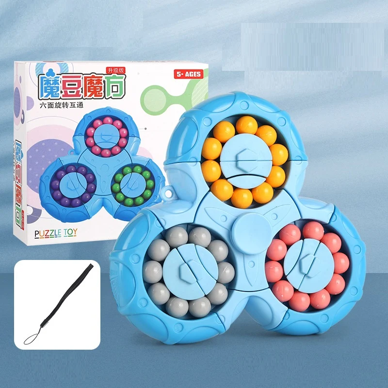 Brinquedo de Descompressão Giratório de Seis Lados. Feijão Mágico Rotativo Alivia o Estresse, Ansiedade e Melhora o Foco. Gire para Relaxar e Concentrar. — foto 2