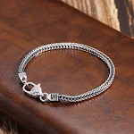 Pulseira de adorno de joia de diamante hip hop retrô punk em prata esterlina 925 para homens e mulheres, acessório estiloso. — foto 11