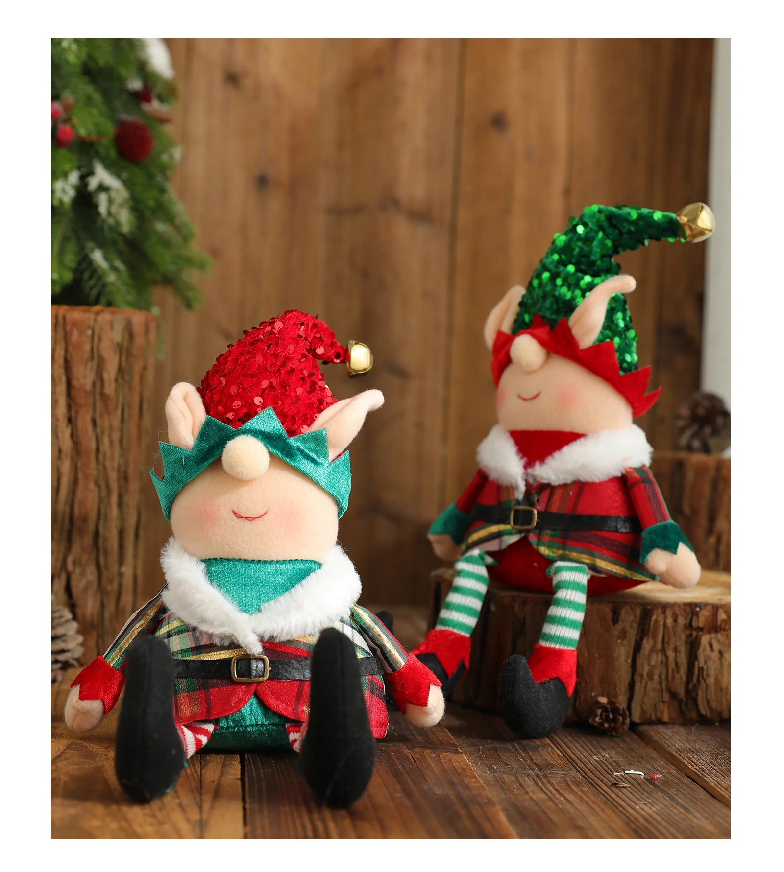 Title 5, Nova Boneca Figurine de Elfo de Natal com Perna...