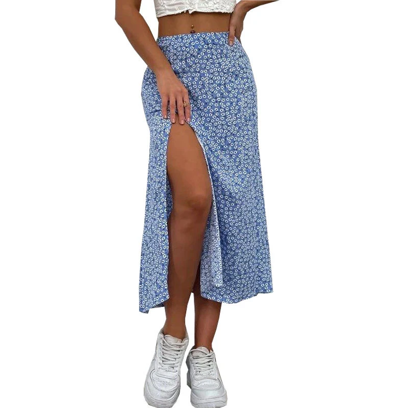 Title 8, Womens Floral Split A-line Bag Hip Mid-waist L...
