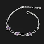 Pulseira de prata 925 com borboleta e ametista, adorno de borboleta fresca, acessório elegante e delicado para mulheres. — foto 15