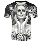 Short Sleeve Summer Print Skull Youth Sports White Hedging — photo 3