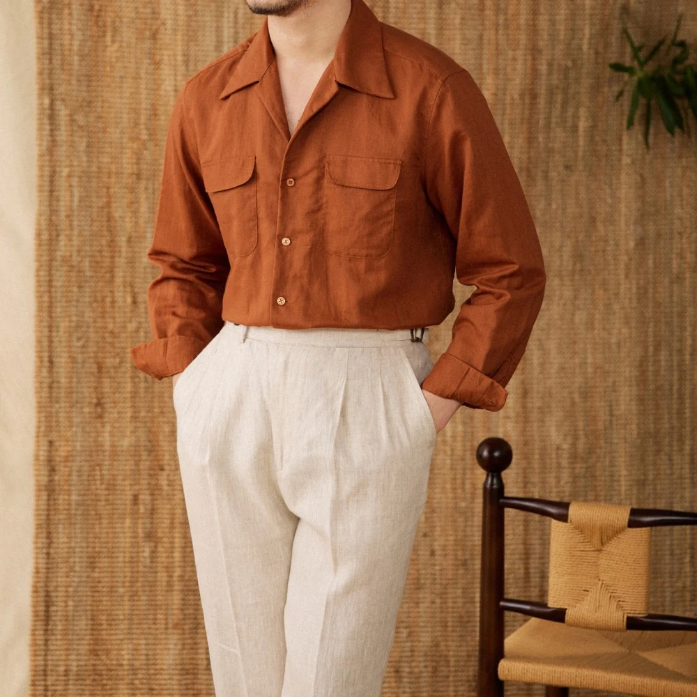 Camisa Cubana Casual Versátil Masculina Conforto e estilo para diversas ocasiões. Perfeita para um visual moderno e descontraído. — foto 3