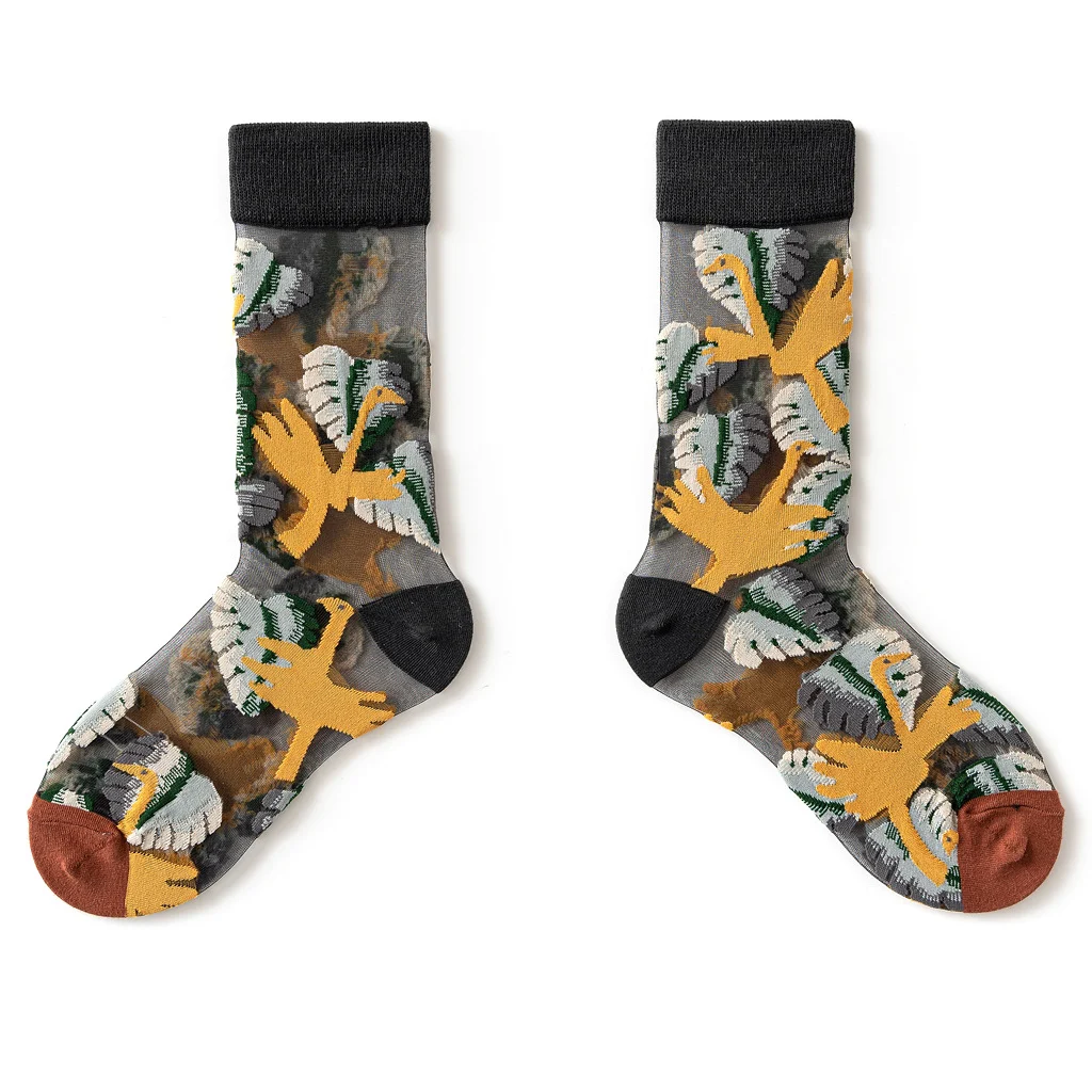 Title 3, All-Match Trend In Tube Card Silk Womens Socks