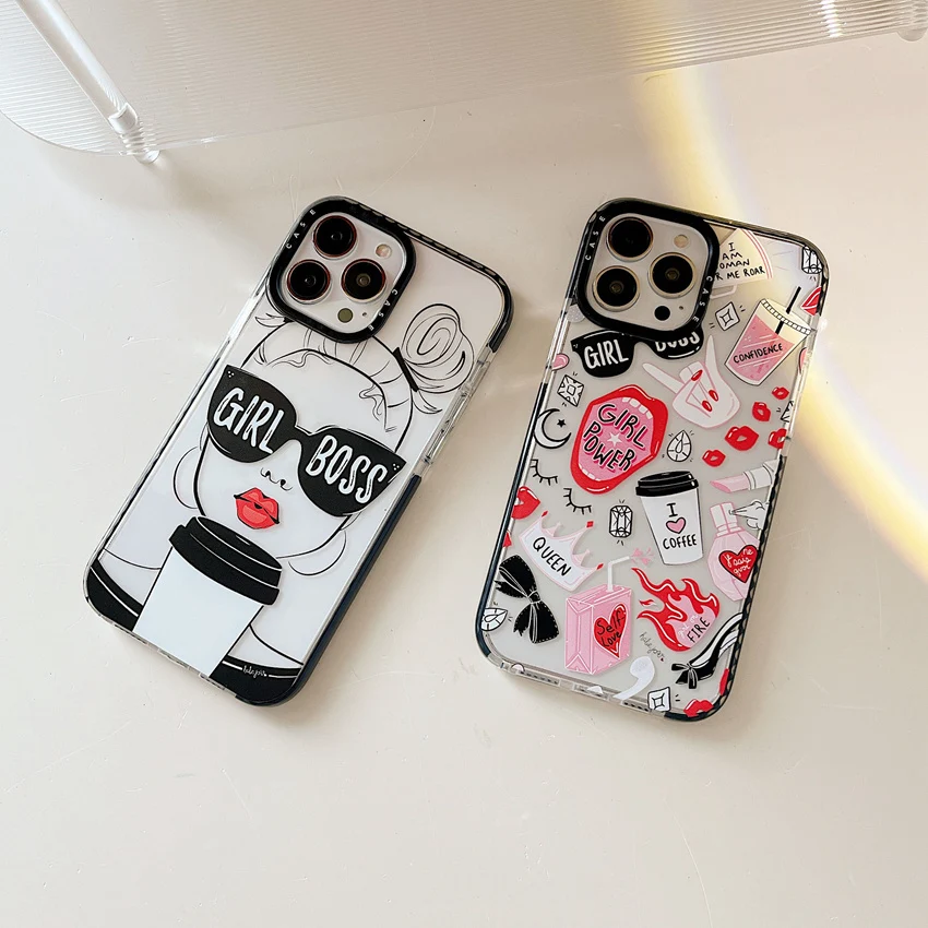 Title 6, Capinha de celular Art Coffee Girl Label. Prote...