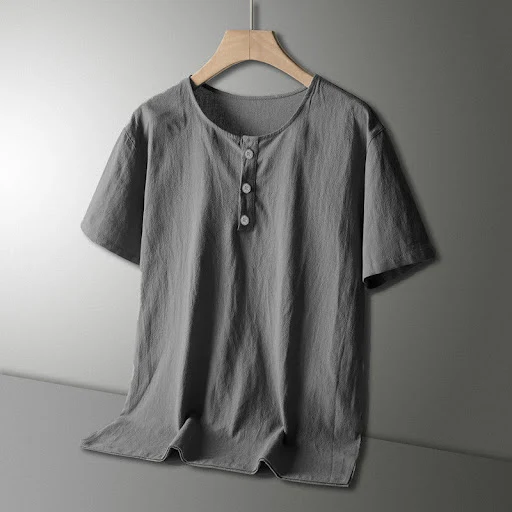 Title 5, Camiseta Masculina de Algodão e Linho Tamanho G...