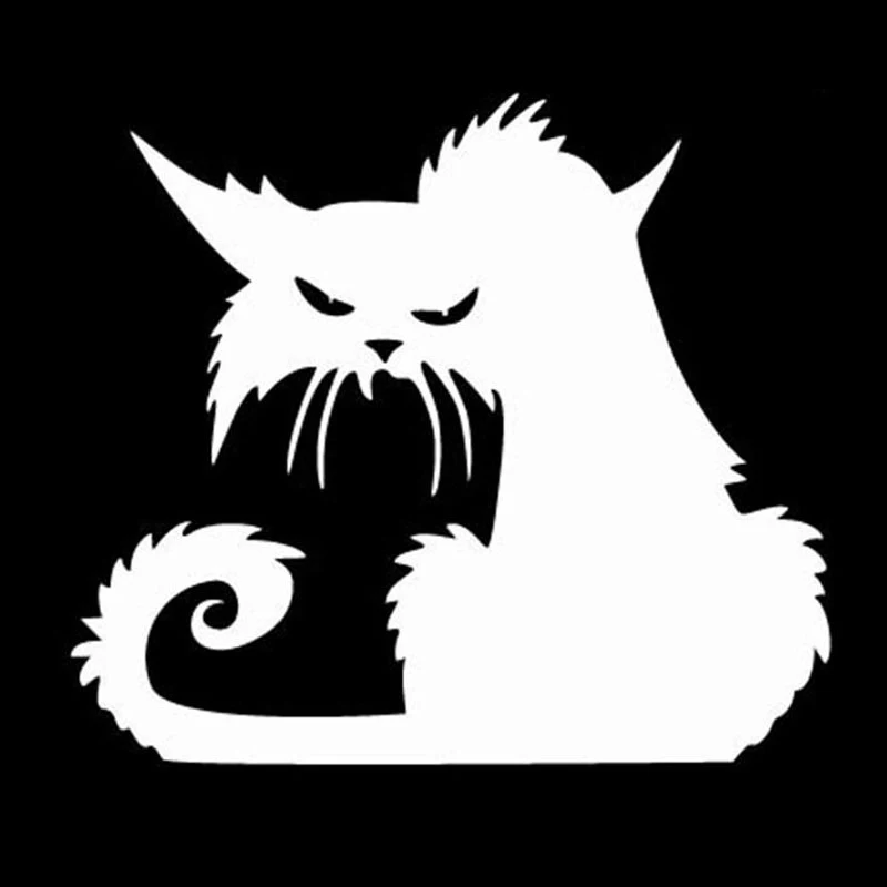 Car Horror Cat Sticker Reflective — Improve Visibility and Add Spooky Style — Easy Application — Weather Resistant — Per — photo 1