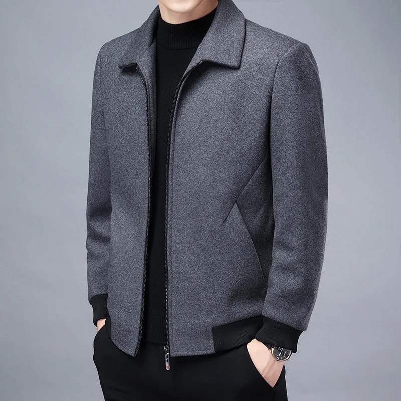 Title 3, Casual Woolen Middle-aged Dad Outfit Loose Lape...
