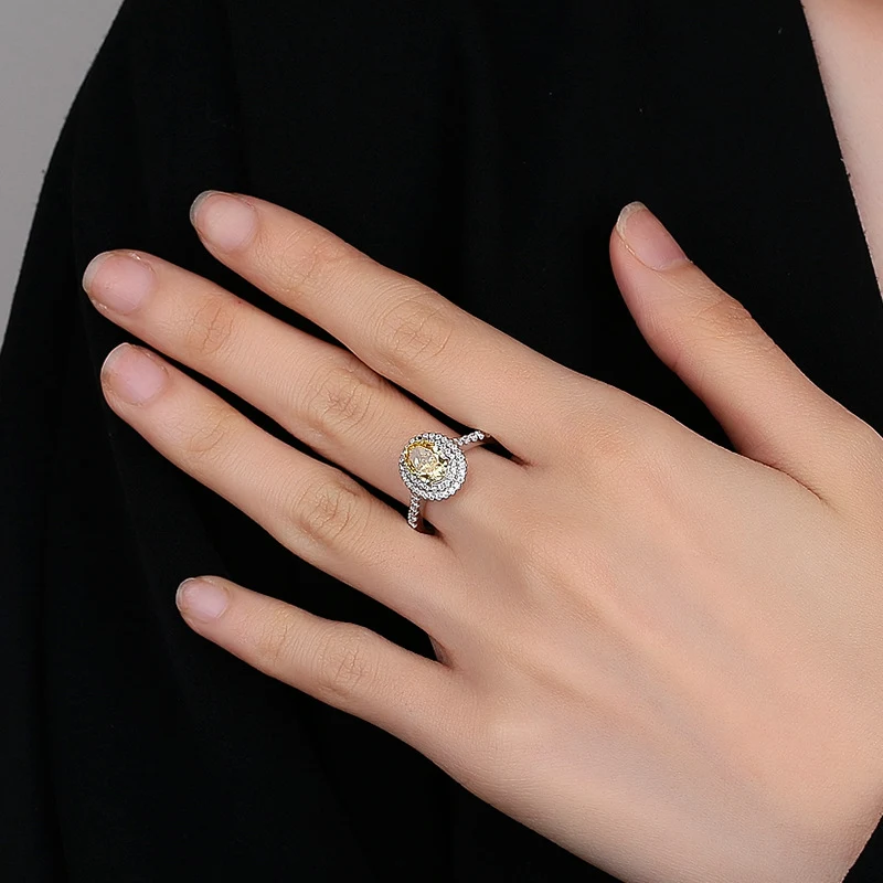 Anel de diamante personalizado de moda feminina. Crie sua joia única e exclusiva. Design elegante e o presente perfeito para ela. — foto 6