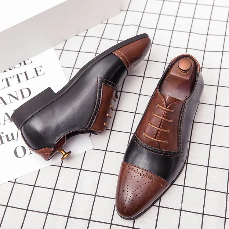 Title 7, Heren Brock Carved zakelijke leren schoenen, gr...