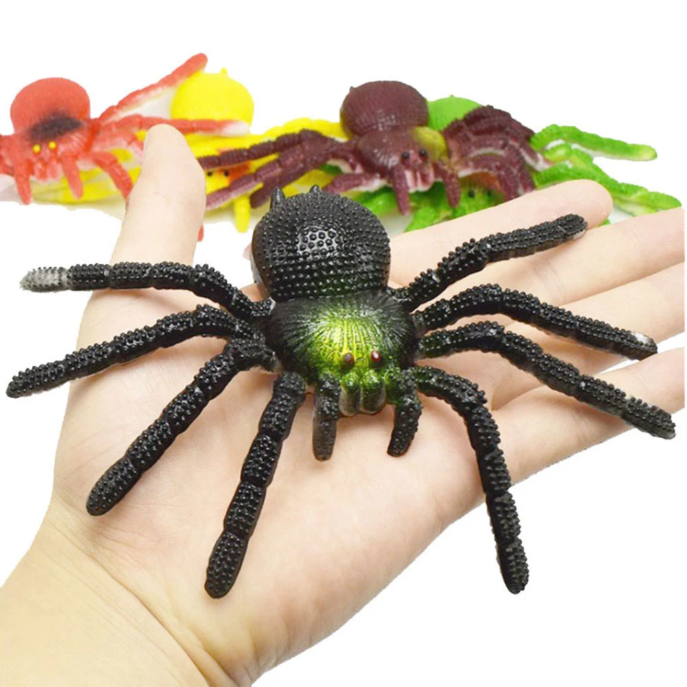Modelo de aranha grande de borracha macia colorida TPR, brinquedo de inseto realista para crianças, durável, seguro e estimulante — foto 4