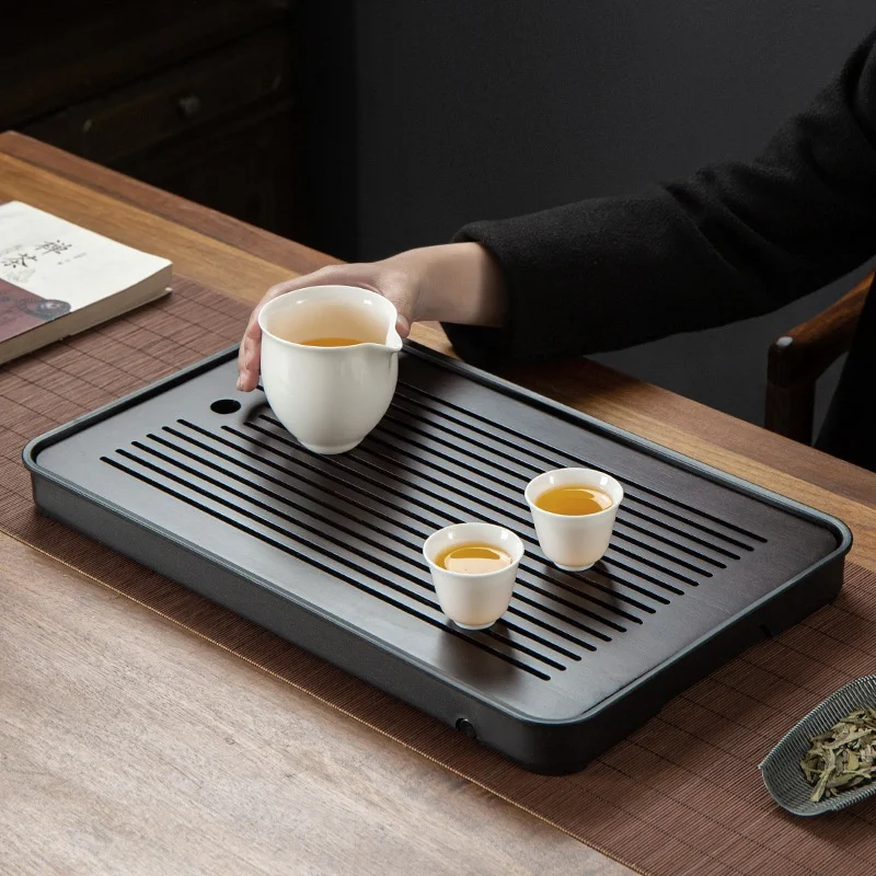 Small Draining Water Storage Kung Fu Tea Table Set, Bamboo Tea Pitcher and Tray. Enjoy an authentic tea experience with — photo 9