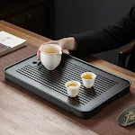 Small Draining Water Storage Kung Fu Tea Table Set, Bamboo Tea Pitcher and Tray. Enjoy an authentic tea experience with — photo 9