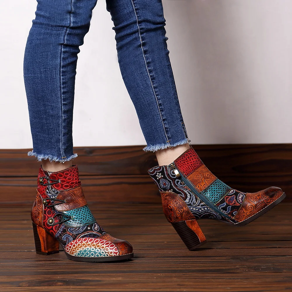 Title 5, Vintage boots with chunky heels, a stylish retr...