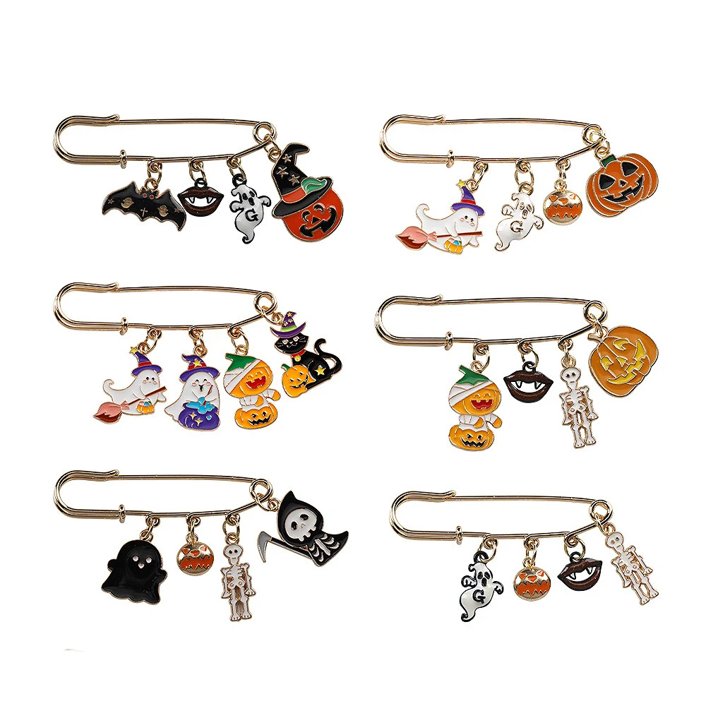 Broche de abóbora engraçada de Halloween Desenho animado. Ideal para fantasias e festas temáticas. Adicione um toque divertido ao seu visual! — foto 3