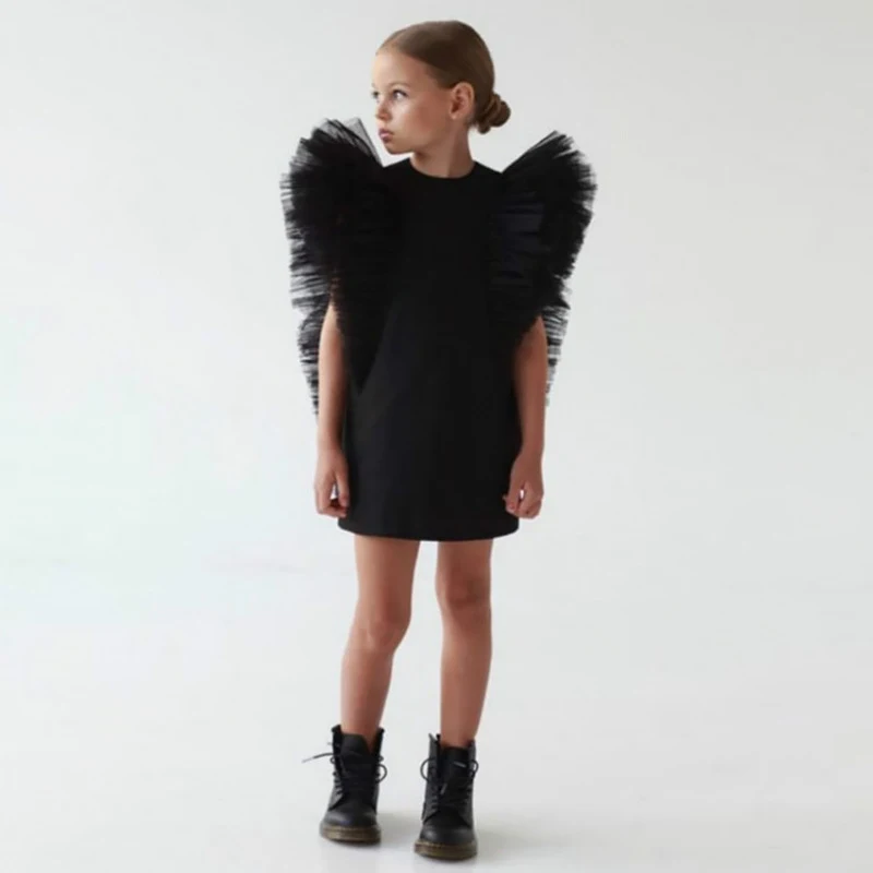 Vestido princesa com mangas voadoras para meninas, ideal para festas e eventos especiais, confortável e charmoso, perfeito para princesas. — foto 1