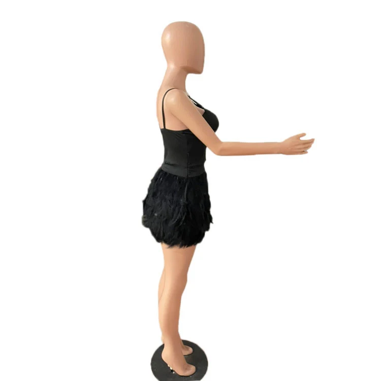 Title 7, Two-piece Jumpsuit With Chicken Feather Skirt S...