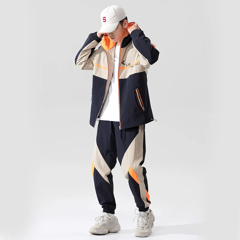 Terno esportivo casual urbano masculino Combinação de cores moderna Ideal para esportes e uso diário Conforto e estilo para homens modernos — foto 2
