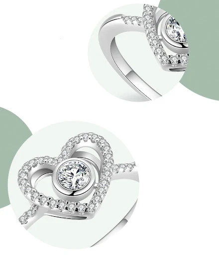 Title 5, Conjunto de anéis S925 prata esterlina Love com...