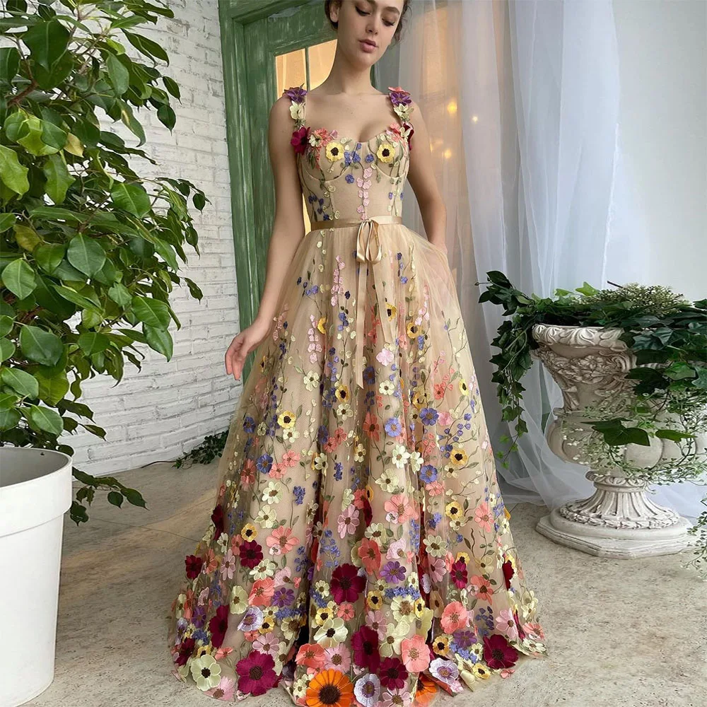 Title 4, Sevintage Exquisite 3D Flowers Prom Dresses Swe...