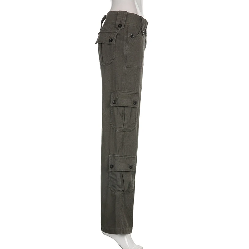 Pantalon cargo ample taille basse avec multiples poches, pressé, pour un confort décontracté et un style polyvalent, idéal pour un usage quotidien — photo 4