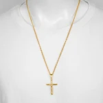 Colar Cruz Masculino Feminino Jóia religiosa elegante Unissex Presente perfeito Aço inoxidável ou prata Joias de fé diárias — foto 7