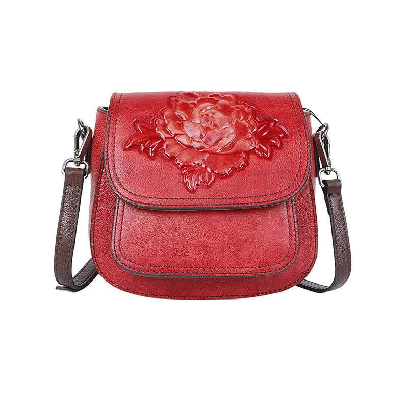Borsa in pelle bovina goffrata tridimensionale, a tracolla singola e diagonale, elegante e resistente, perfetta per l'uso quotidiano e i viaggi. — foto 5
