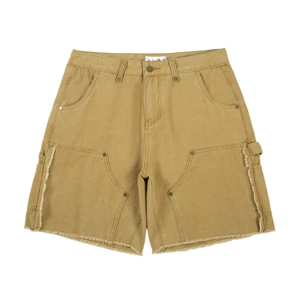 Men's Frayed Cat Beard Denim Shorts, offering a casual and stylish look. Experience comfort and unique design for everyd — photo 7