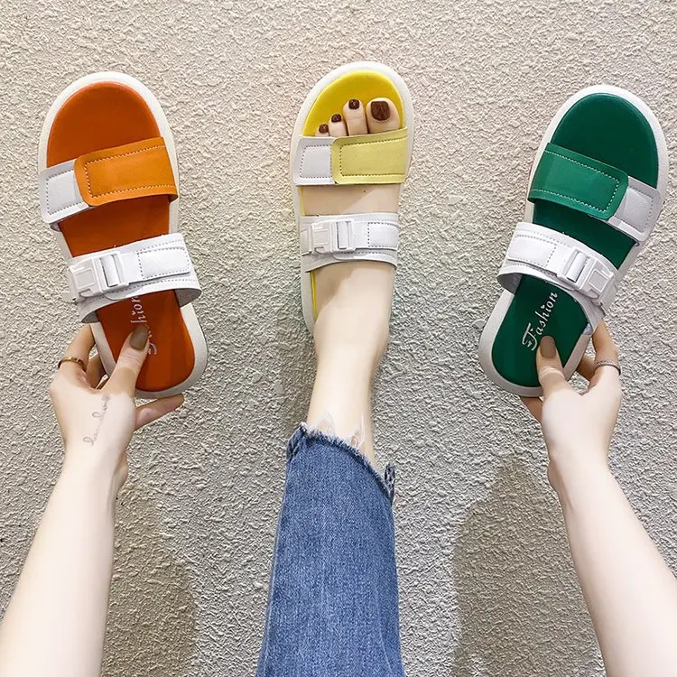 Rainbow bottom women's sandals and slippers, enjoy comfort and style all day long. Perfect for adding a pop of color and — photo 2
