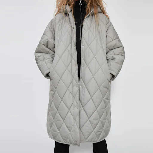 Title 4, Long Jacket With Diamond Pattern Ladies Winter ...