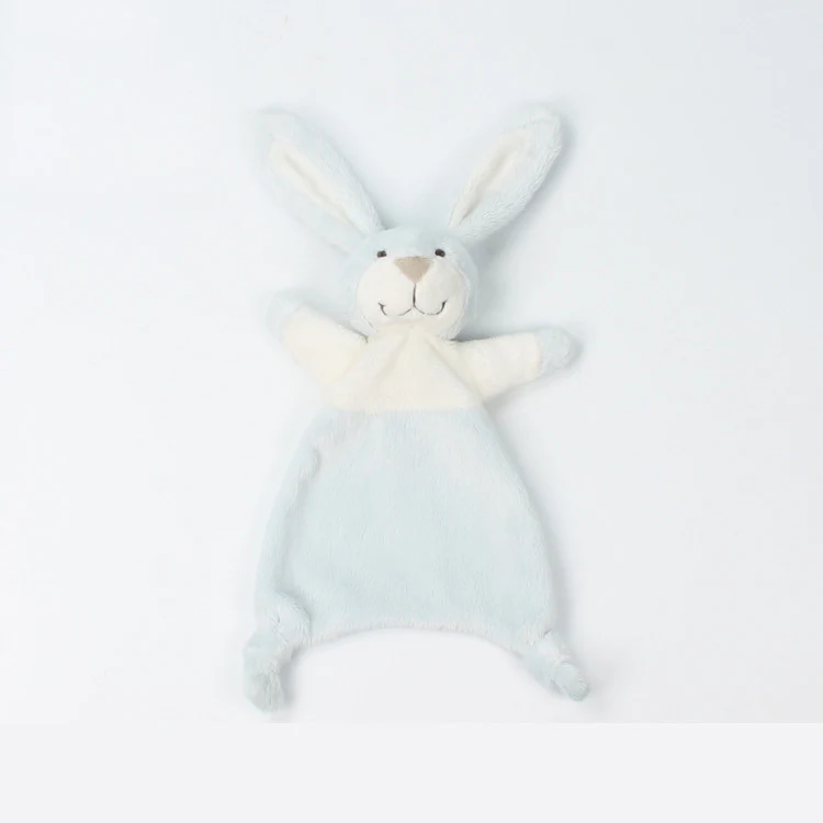 Toalha de saliva com coelhinho de pelúcia para bebês. Macia, fofa e calmante. Um brinquedo perfeito para acalmar e confortar seu bebê. — foto 1