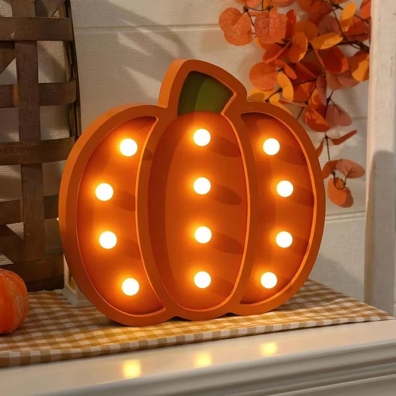 Halloween Pumpkin Small Night Lamp Home Decorations Wooden Decoration, create a festive ambiance and illuminate your spa — photo 7