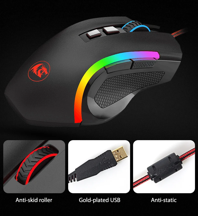 Title 7, Mouse Gamer Redragon M607 com fio, preciso e co...