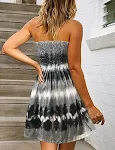 Digital Positioning Printed Sexy Off-neck Backless Print Skirt — photo 5