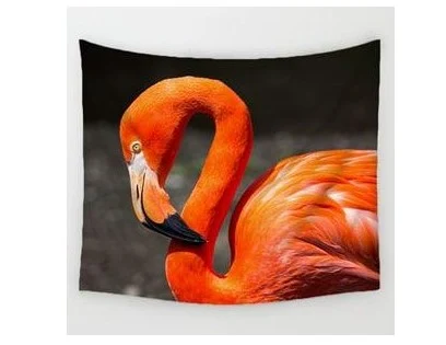 Flamingo pamuk keten asılı tablo goblen, ev dekorasyonu için kolay asılır, yıkanabilir, doğal görünümlü ve şık duvar süsü. — Fotoğraf 1