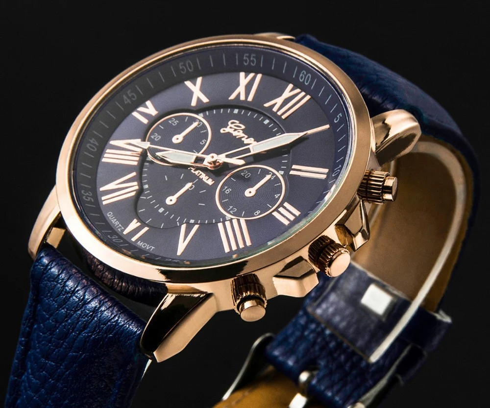 Relógio masculino de moda casual com mostrador digital romano. Cinto elegante e funcional para o homem moderno. — foto 24