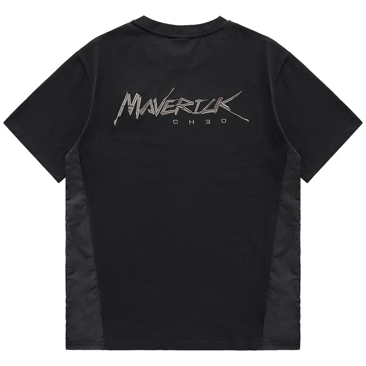 Men's embroidered badge patchwork short-sleeved T-shirt offering a casual and stylish look, comfortable fit, perfect for — photo 2