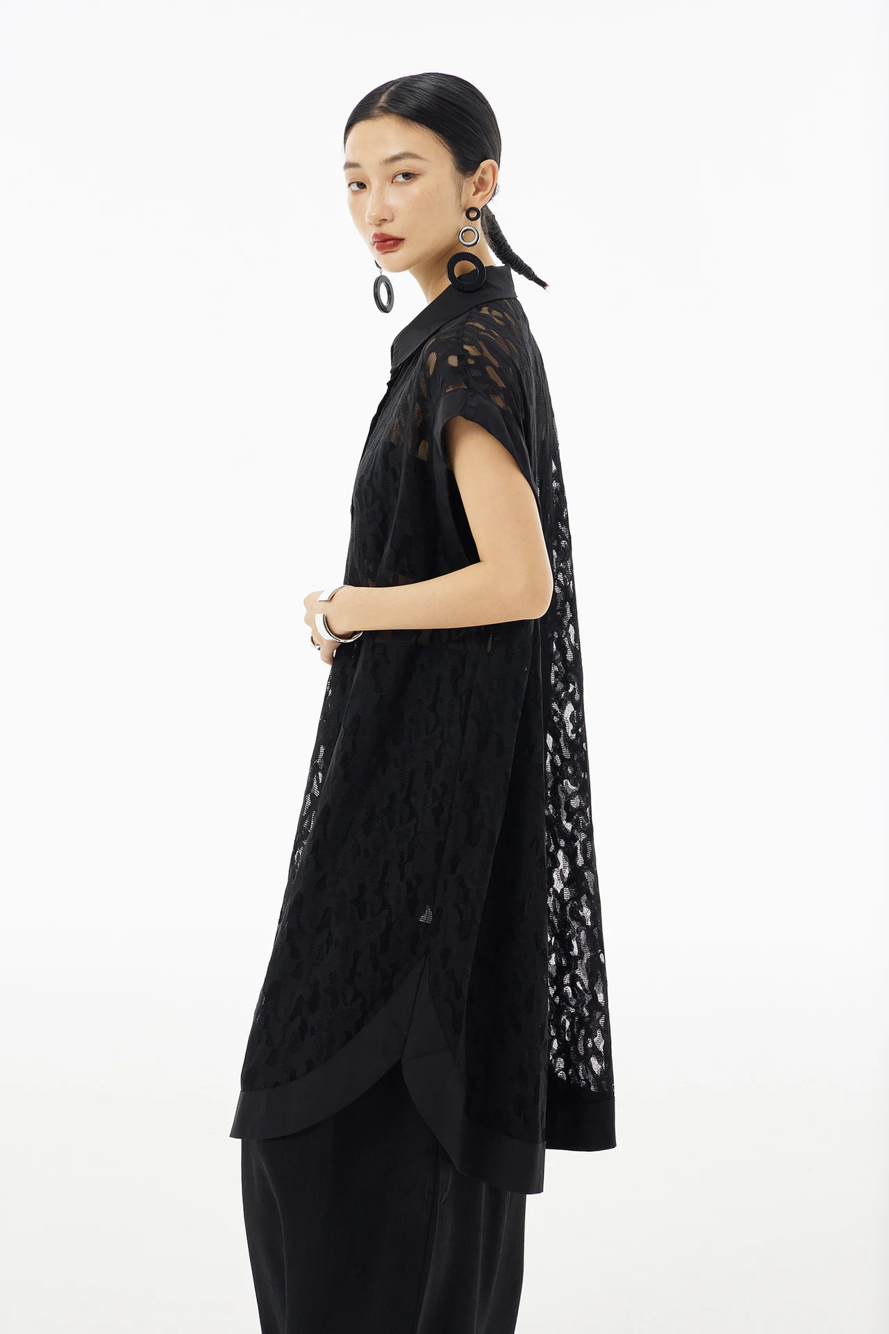 Title 10, French Lace Hollow Out See-through Fashion Slee...
