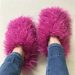 Pantufas femininas de algodão quentes Imit. Pele de ovelha Maomao, botas de neve, conforto e calor para seus pés no inverno. — foto 9